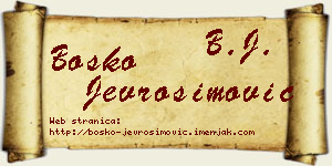 Boško Jevrosimović vizit kartica